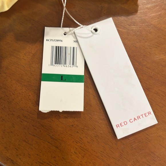 Red Carter ruched maillot tye dye whole piece bathing suit size Large NWT - Picture 8 of 10